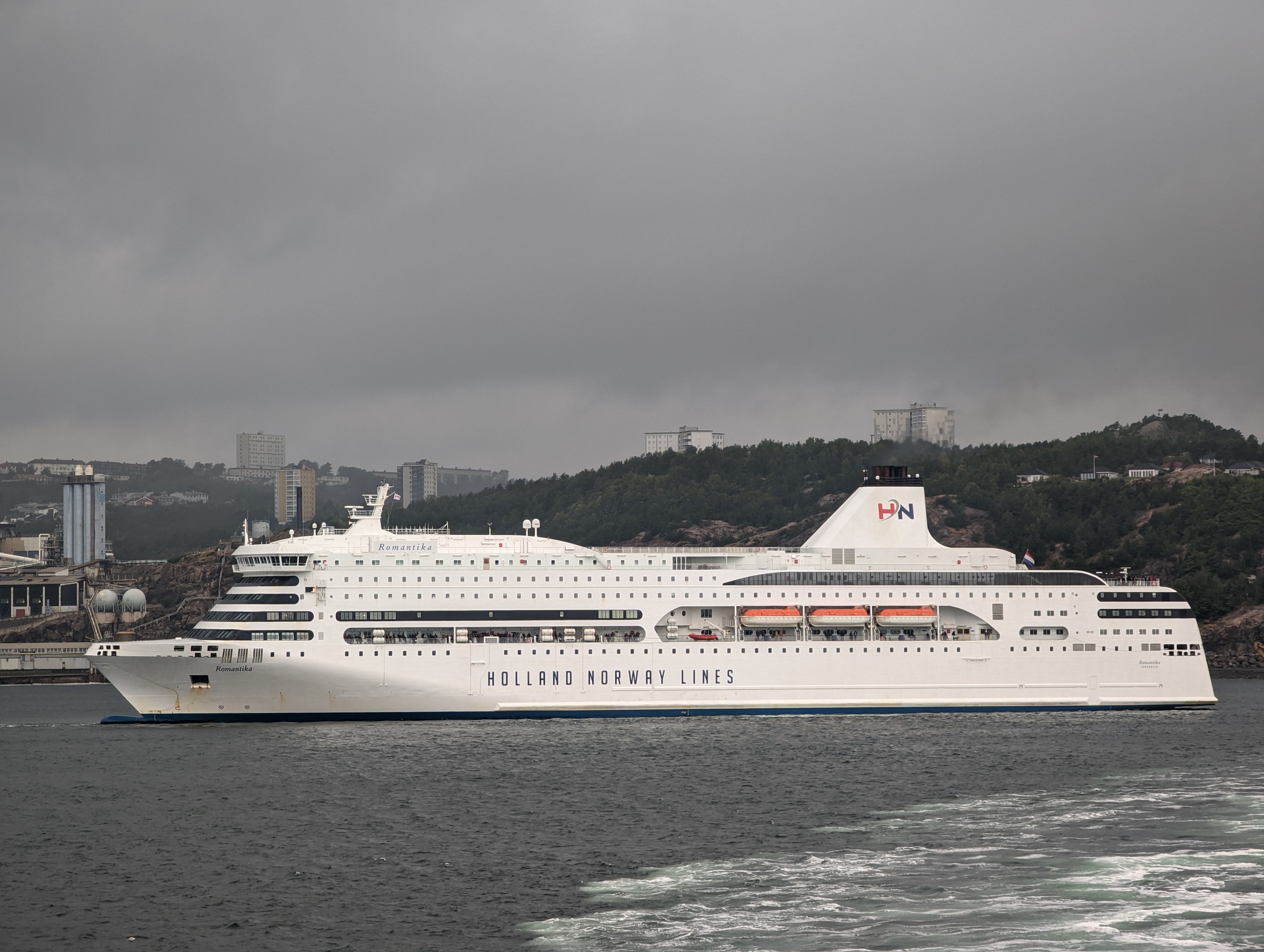 Marine vessel at port
